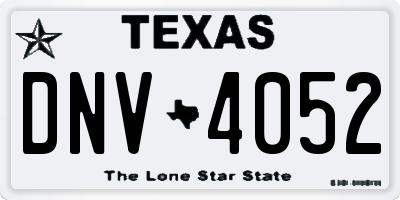 TX license plate DNV4052