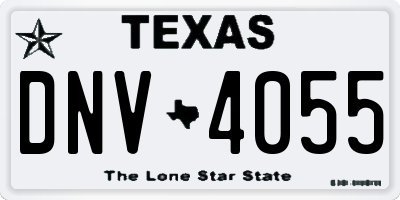 TX license plate DNV4055