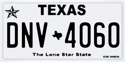 TX license plate DNV4060