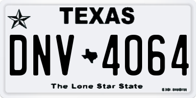 TX license plate DNV4064