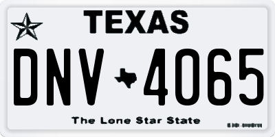 TX license plate DNV4065