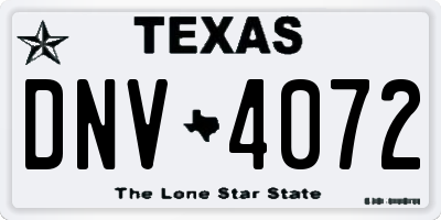 TX license plate DNV4072