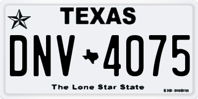 TX license plate DNV4075