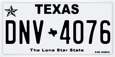 TX license plate DNV4076