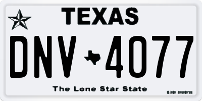 TX license plate DNV4077
