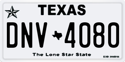 TX license plate DNV4080