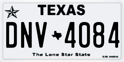 TX license plate DNV4084