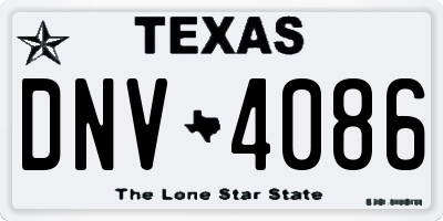 TX license plate DNV4086