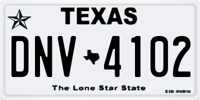 TX license plate DNV4102