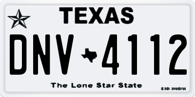 TX license plate DNV4112