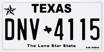 TX license plate DNV4115