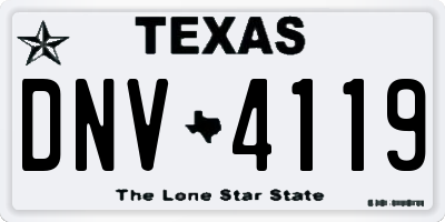 TX license plate DNV4119