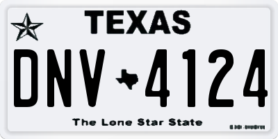 TX license plate DNV4124
