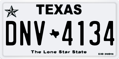 TX license plate DNV4134