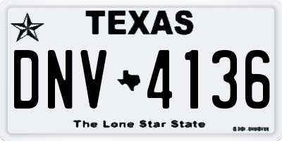 TX license plate DNV4136