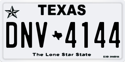 TX license plate DNV4144