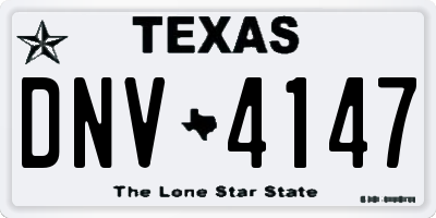 TX license plate DNV4147