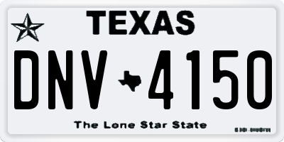 TX license plate DNV4150