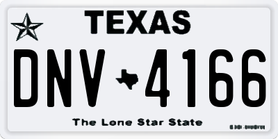 TX license plate DNV4166