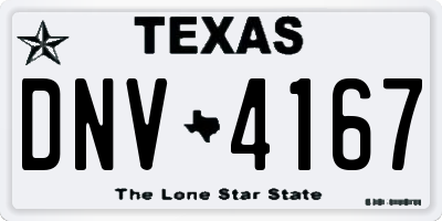 TX license plate DNV4167