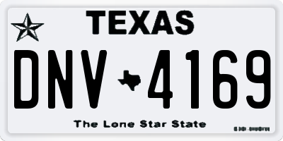 TX license plate DNV4169