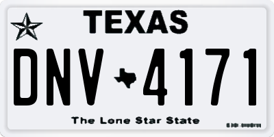 TX license plate DNV4171