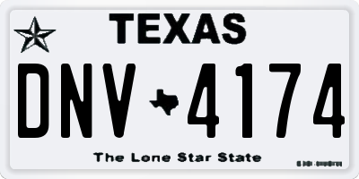 TX license plate DNV4174