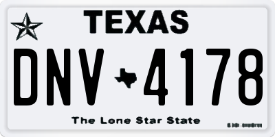 TX license plate DNV4178