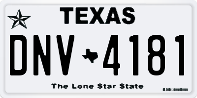 TX license plate DNV4181