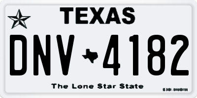 TX license plate DNV4182