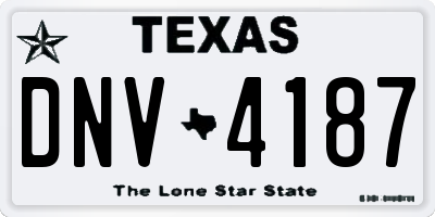 TX license plate DNV4187