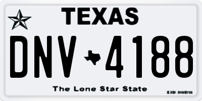 TX license plate DNV4188