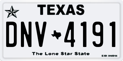 TX license plate DNV4191