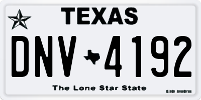 TX license plate DNV4192