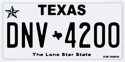 TX license plate DNV4200