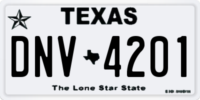 TX license plate DNV4201