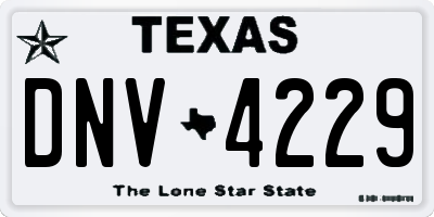TX license plate DNV4229