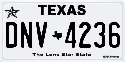 TX license plate DNV4236