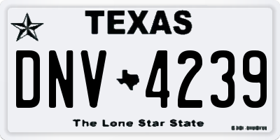 TX license plate DNV4239