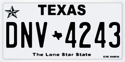 TX license plate DNV4243