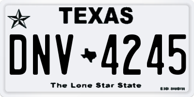 TX license plate DNV4245