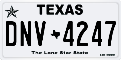 TX license plate DNV4247