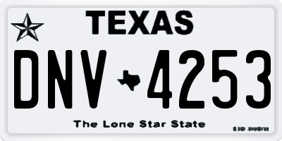 TX license plate DNV4253