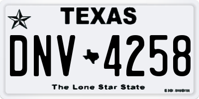 TX license plate DNV4258