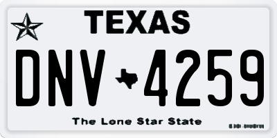 TX license plate DNV4259