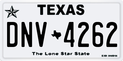 TX license plate DNV4262