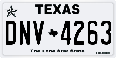 TX license plate DNV4263