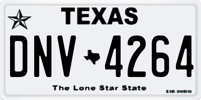 TX license plate DNV4264