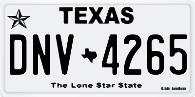 TX license plate DNV4265