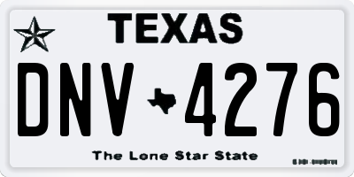 TX license plate DNV4276